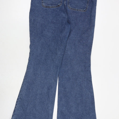 Joe Browns Womens Blue Cotton Bootcut Jeans Size 18 L35 in Regular Zip