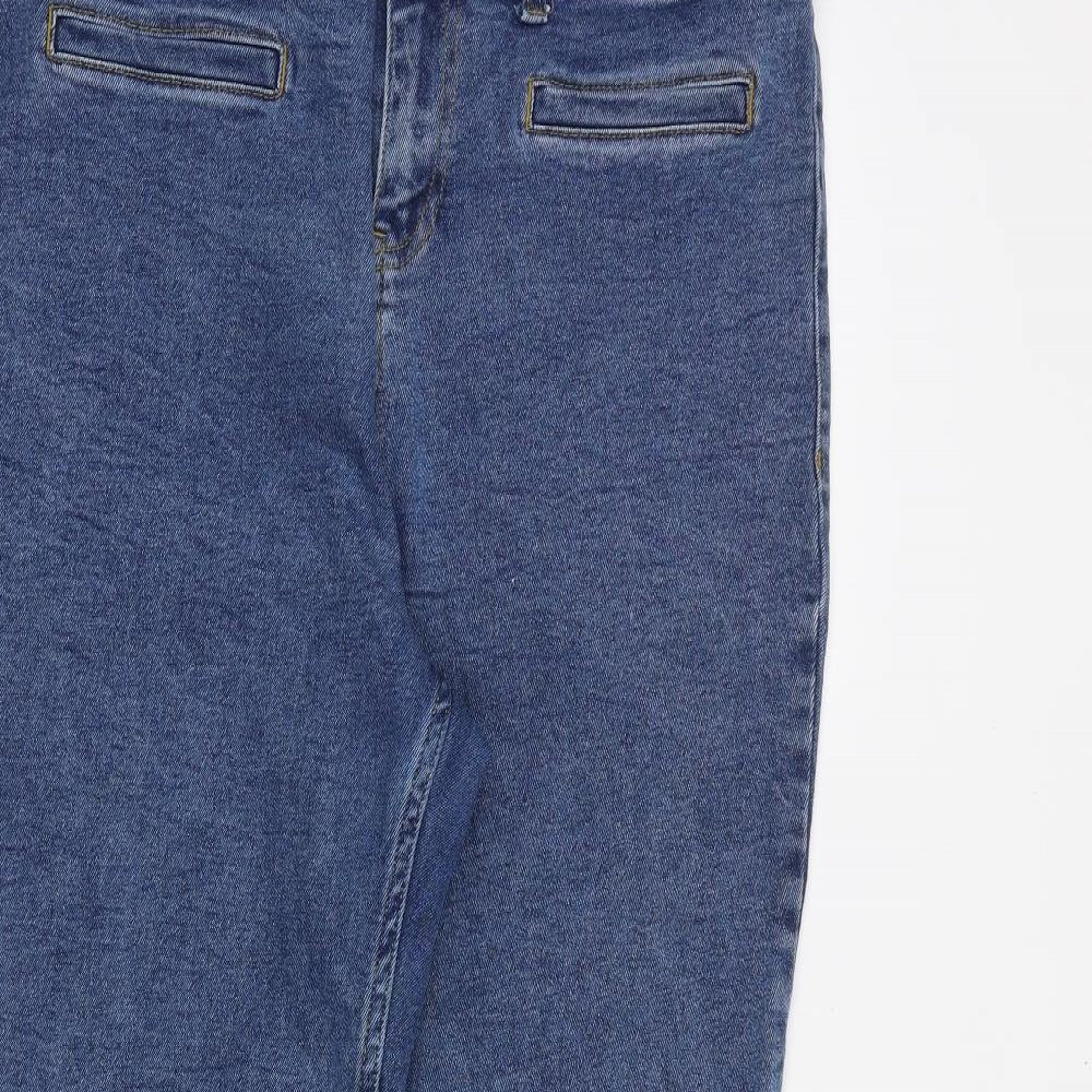 Joe Browns Womens Blue Cotton Bootcut Jeans Size 18 L35 in Regular Zip