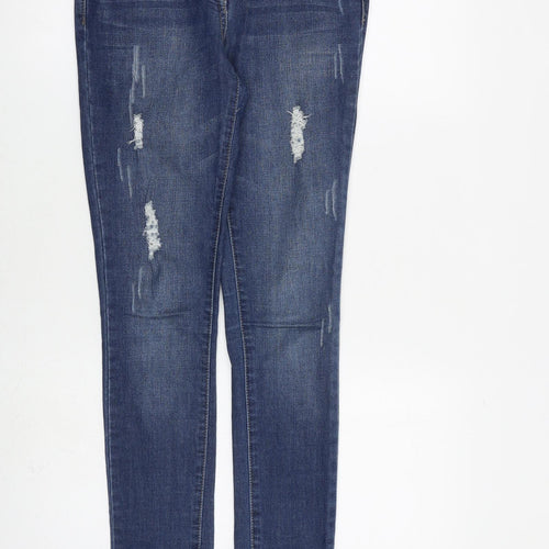 G21 Womens Blue Cotton Skinny Jeans Size 8 L35 in Slim Zip