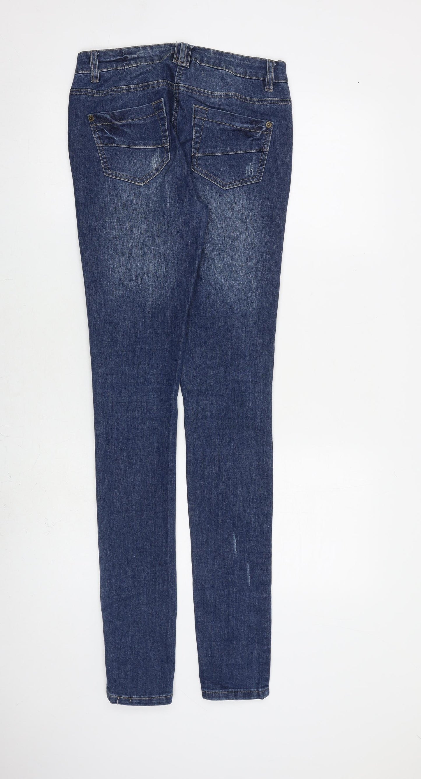 G21 Womens Blue Cotton Skinny Jeans Size 8 L35 in Slim Zip