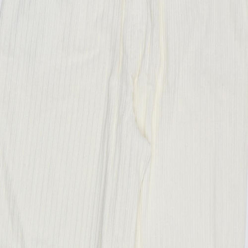 Marks and Spencer Womens Ivory Cotton Trousers Size 16 L30 in Regular Zip