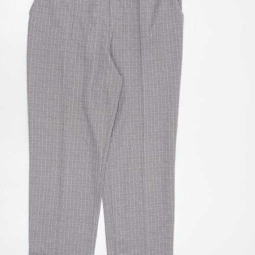 Marks and Spencer Womens Grey Plaid Polyester Dress Pants Trousers Size 18 L28 in Regular