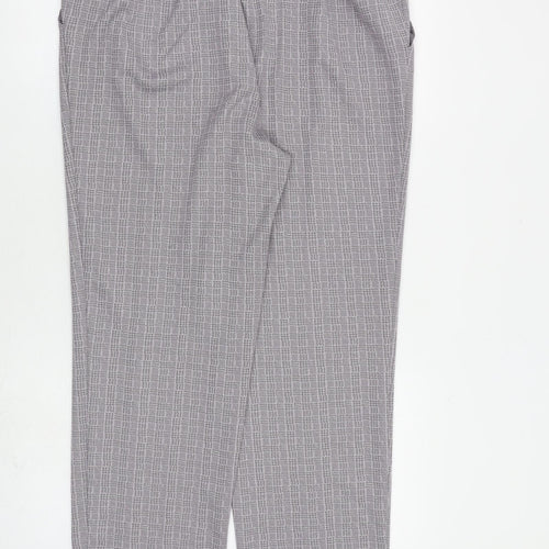 Marks and Spencer Womens Grey Plaid Polyester Dress Pants Trousers Size 18 L28 in Regular