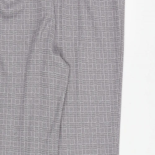 Marks and Spencer Womens Grey Plaid Polyester Dress Pants Trousers Size 18 L28 in Regular
