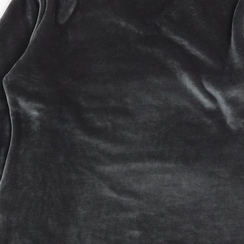 DolceDolce Womens Grey Polyester Basic T-Shirt Size S V-Neck