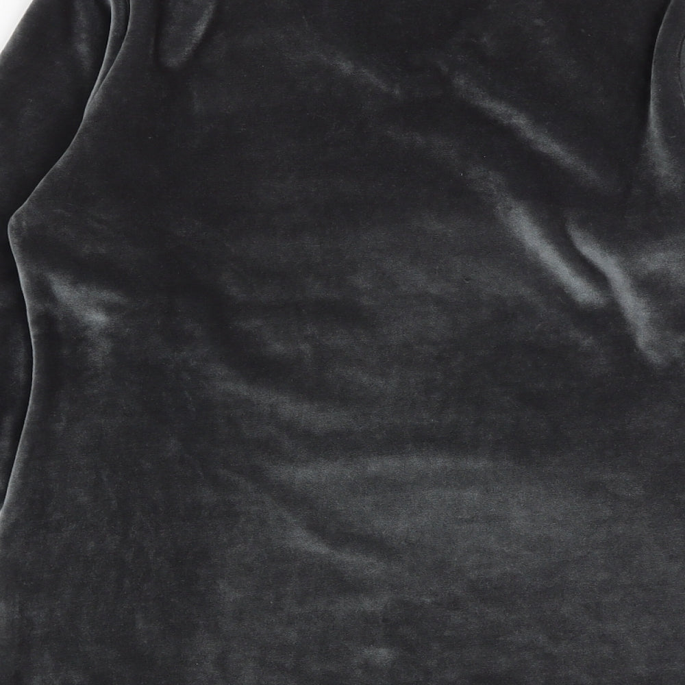 DolceDolce Womens Grey Polyester Basic T-Shirt Size S V-Neck