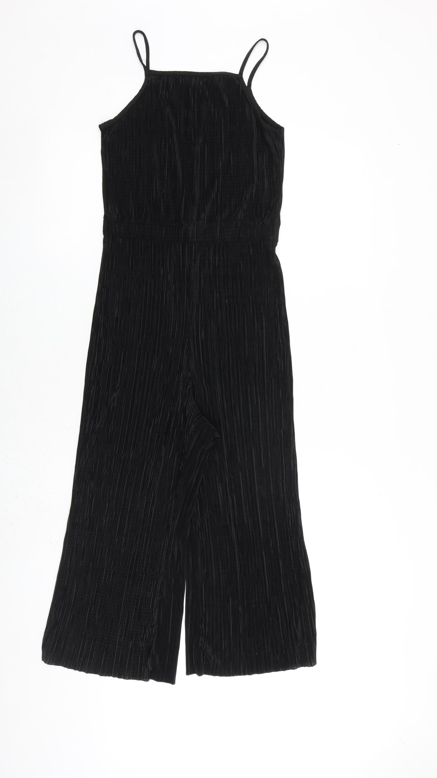 Dorothy Perkins Womens Black Polyester Jumpsuit One-Piece Size 6 Button