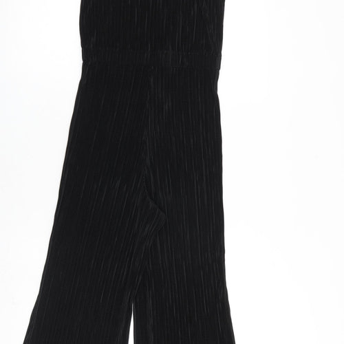 Dorothy Perkins Womens Black Polyester Jumpsuit One-Piece Size 6 Button