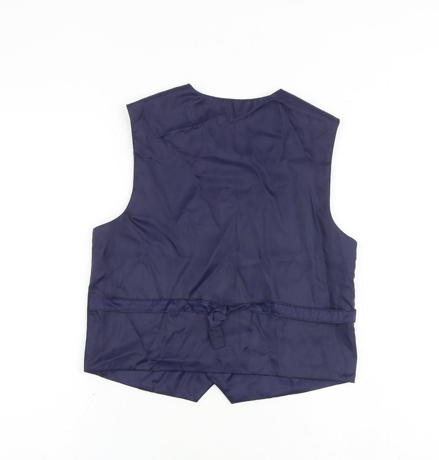 BHS Boys Blue Geometric Basic Jacket Waistcoat Size 11-12 Years Button