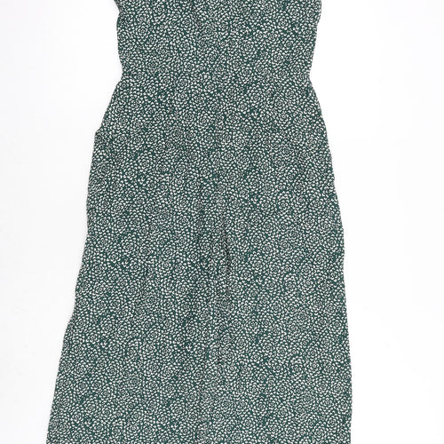 NEXT Womens Green Geometric Polyester Jumpsuit One-Piece Size 6 Zip