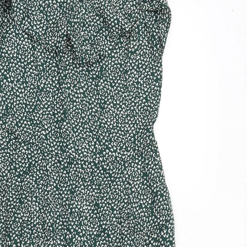 NEXT Womens Green Geometric Polyester Jumpsuit One-Piece Size 6 Zip