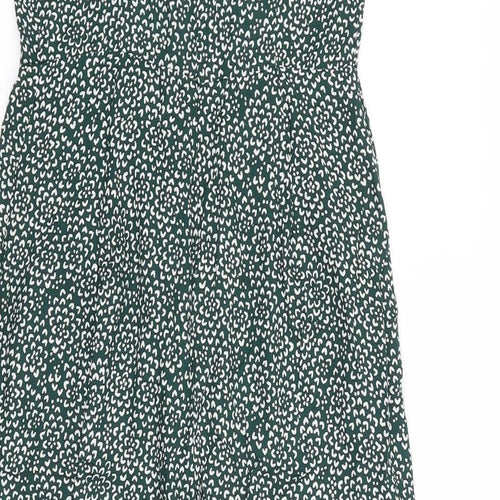 NEXT Womens Green Geometric Polyester Jumpsuit One-Piece Size 6 Zip