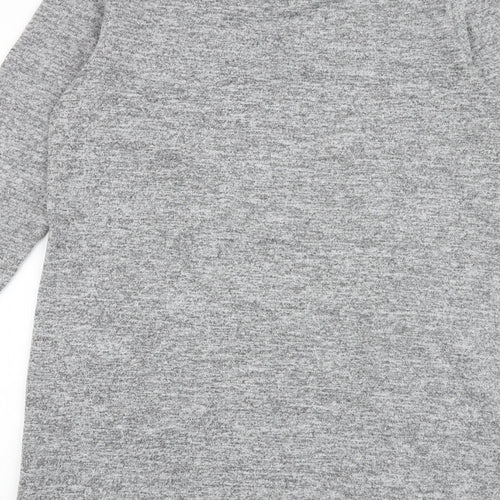 M&Co Womens Grey Polyester Jumper Dress Size 12 Collared Pullover