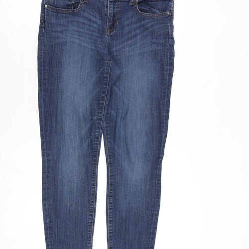 Gap Womens Blue Cotton Straight Jeans Size 32 in L30 in Slim Zip
