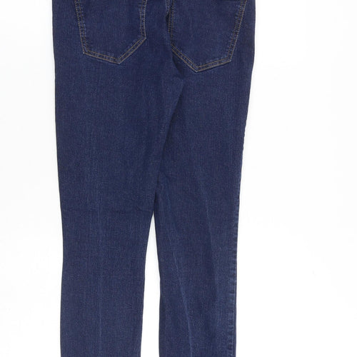 H&M Womens Blue Cotton Skinny Jeans Size 10 L28 in Regular Zip