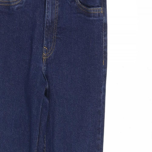 H&M Womens Blue Cotton Skinny Jeans Size 10 L28 in Regular Zip