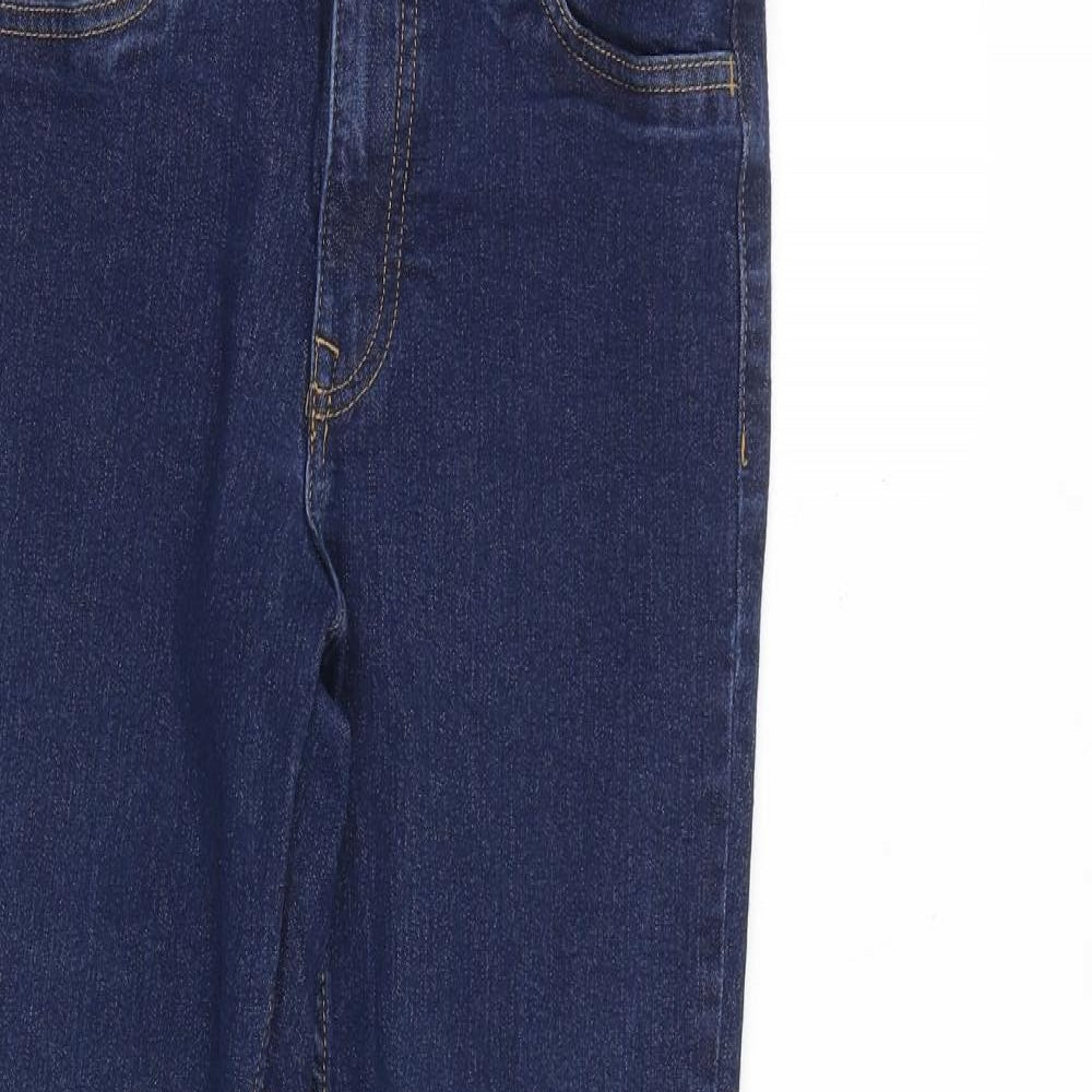H&M Womens Blue Cotton Skinny Jeans Size 10 L28 in Regular Zip