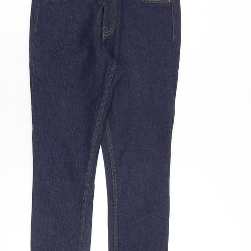 H&M Womens Blue Cotton Skinny Jeans Size 10 L28 in Regular Zip
