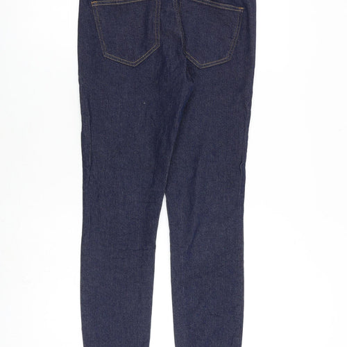 H&M Womens Blue Cotton Skinny Jeans Size 10 L28 in Regular Zip