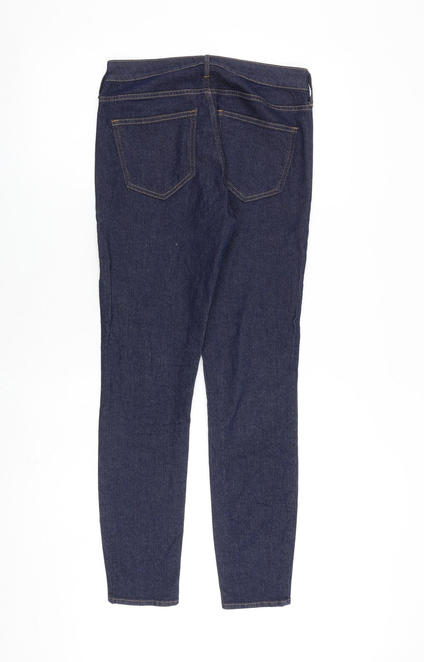H&M Womens Blue Cotton Skinny Jeans Size 10 L28 in Regular Zip