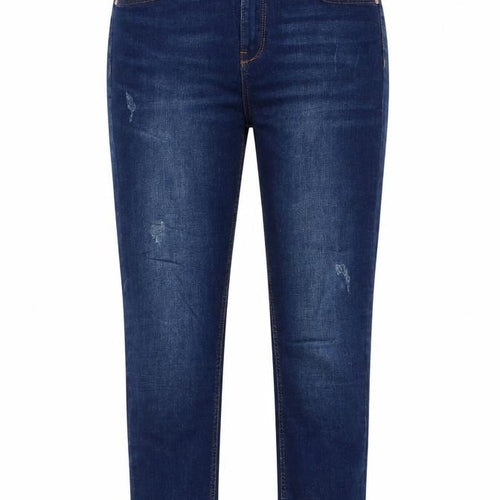 Denim & Co. Womens Blue Cotton Straight Jeans Size 12 L24 in Regular Zip