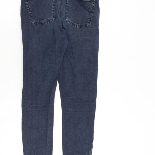 Topshop Womens Blue Cotton Skinny Jeans Size 30 in L30 in Regular Zip