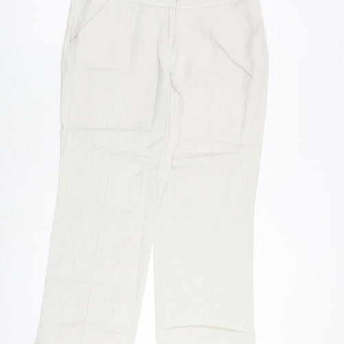 Monsoon Womens Beige Polyester Dress Pants Trousers Size 14 L29 in Regular Zip