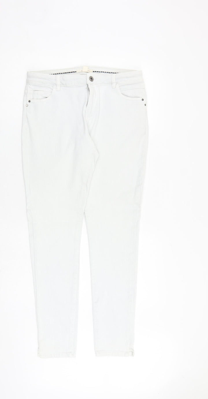 Spirit Womens Grey Cotton Skinny Jeans Size 14 L30 in Regular Zip