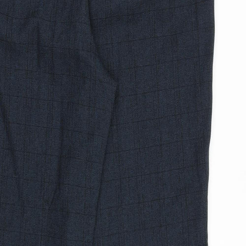 NEXT Womens Blue Plaid Polyester Dress Pants Trousers Size 16 L31 in Regular Zip