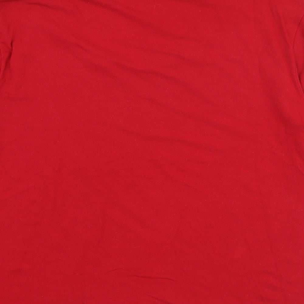 Viyella Womens Red Viscose Basic T-Shirt Size M Scoop Neck