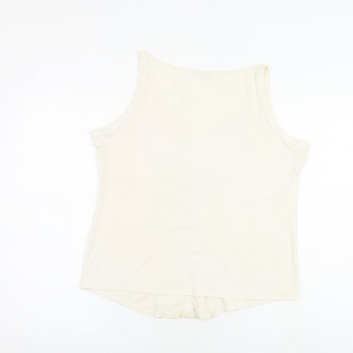 Autograph Womens Ivory Viscose Basic Tank Size 20 V-Neck