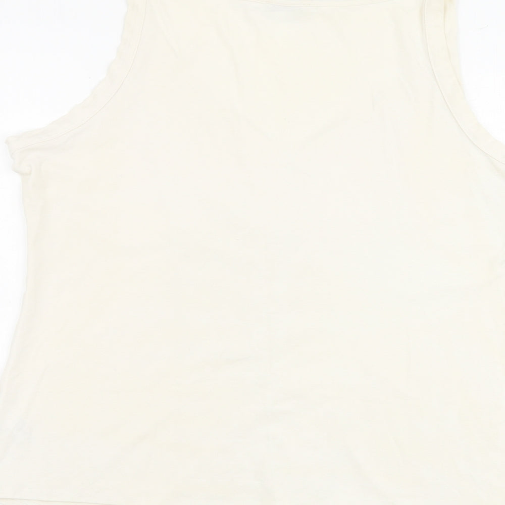Autograph Womens Ivory Viscose Basic Tank Size 20 V-Neck