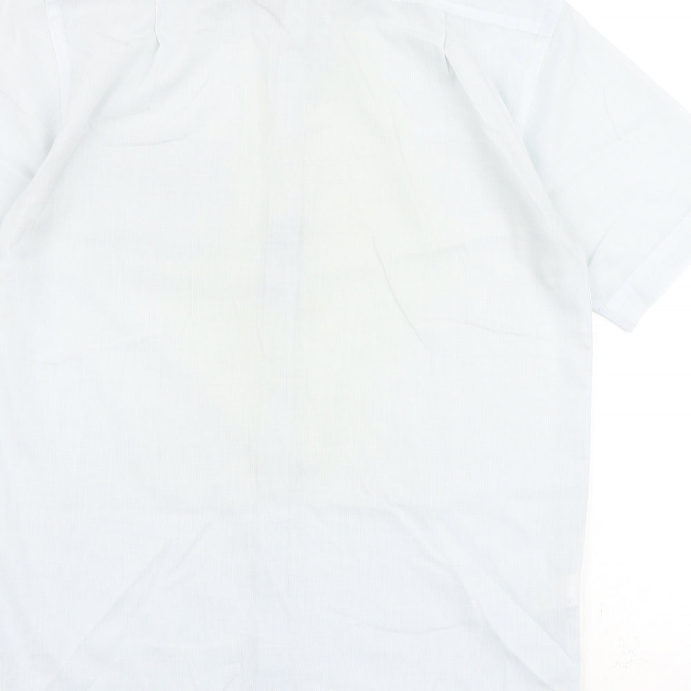 Marks and Spencer Mens Blue 100% Cotton Dress Shirt Size 14.5 Collared Button