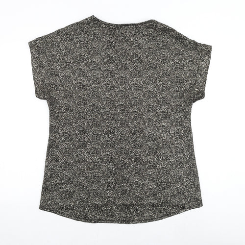 Dorothy Perkins Womens Gold Polyester Basic T-Shirt Size 14 Round Neck