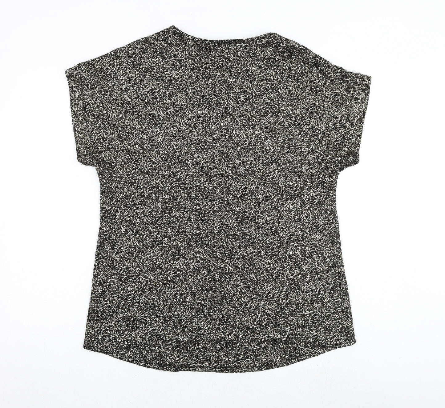 Dorothy Perkins Womens Gold Polyester Basic T-Shirt Size 14 Round Neck