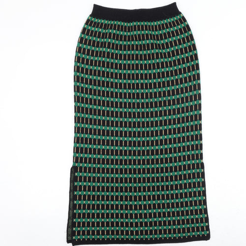 Minoj Womens Black Geometric Polyester A-Line Skirt Size 23 in