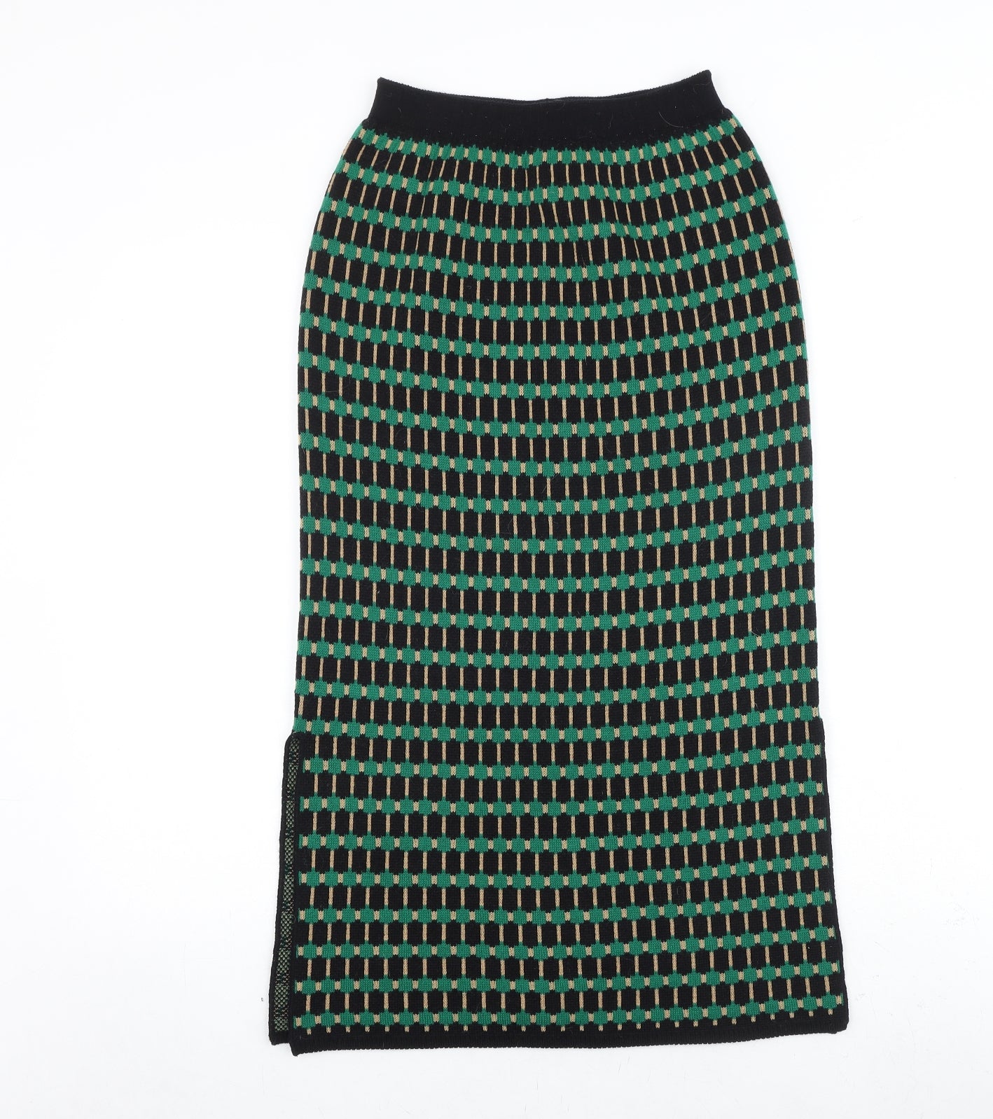 Minoj Womens Black Geometric Polyester A-Line Skirt Size 23 in