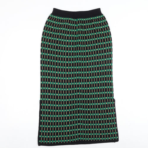 Minoj Womens Black Geometric Polyester A-Line Skirt Size 23 in
