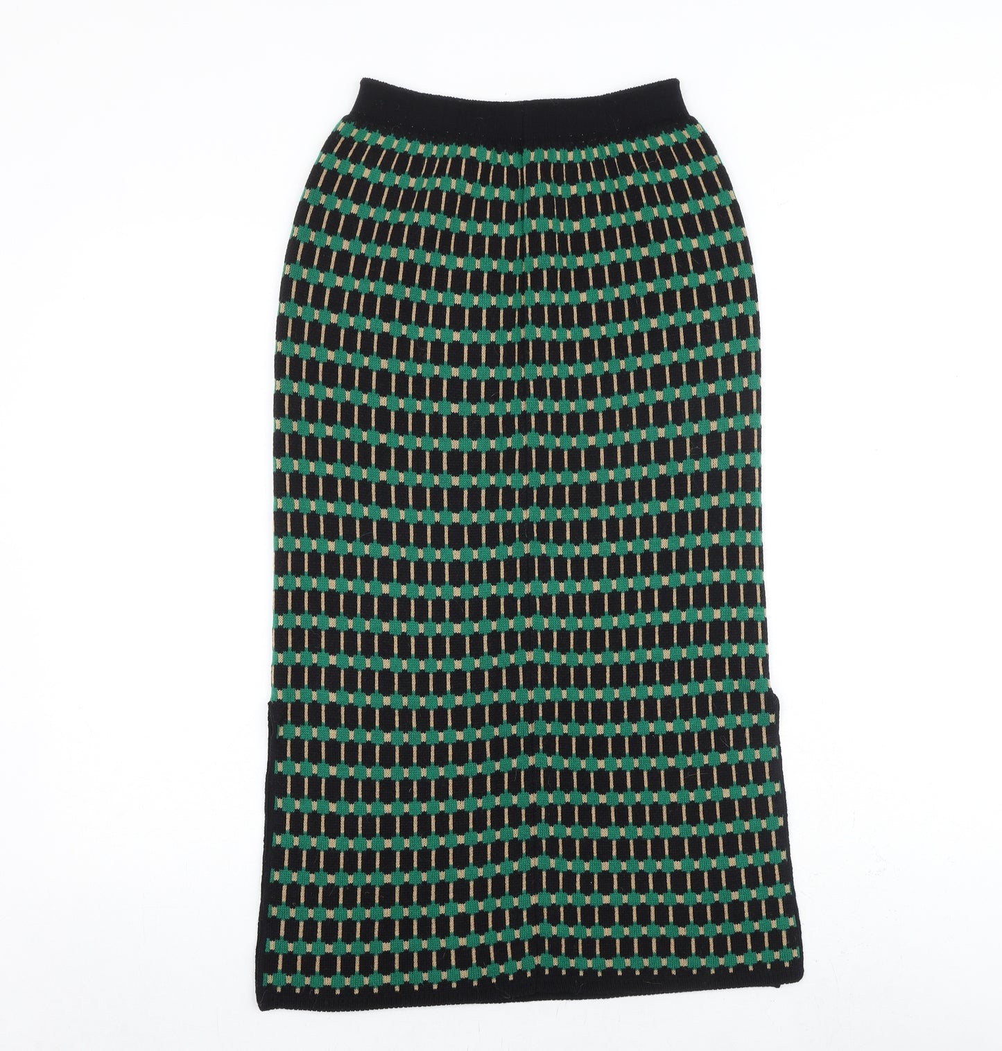 Minoj Womens Black Geometric Polyester A-Line Skirt Size 23 in