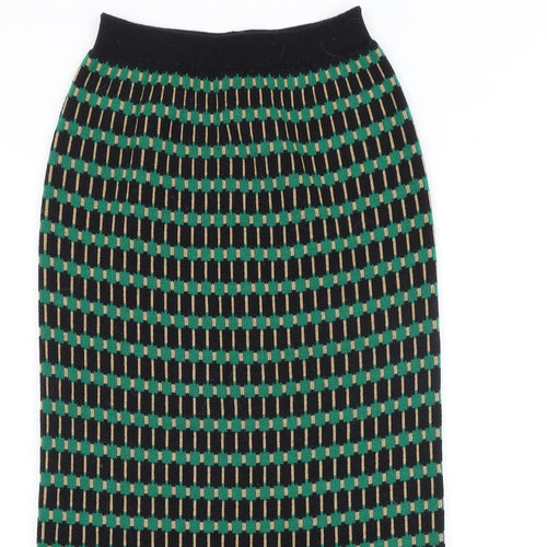 Minoj Womens Black Geometric Polyester A-Line Skirt Size 23 in