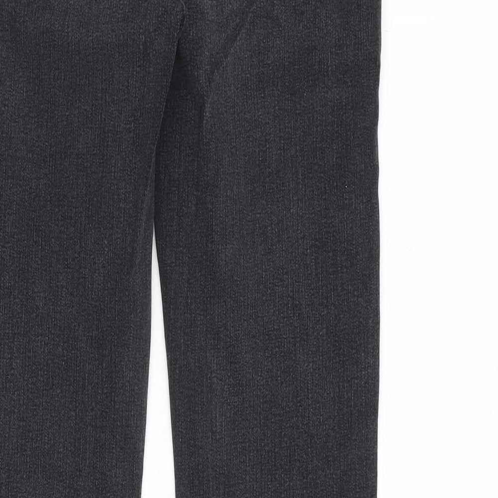 Marks and Spencer Womens Grey Cotton Flared Jeans Size 6 L29 in Regular Zip