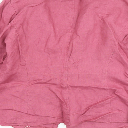 Per Una Womens Pink Jacket Blazer Size 12 Button - Floral Cut Outs