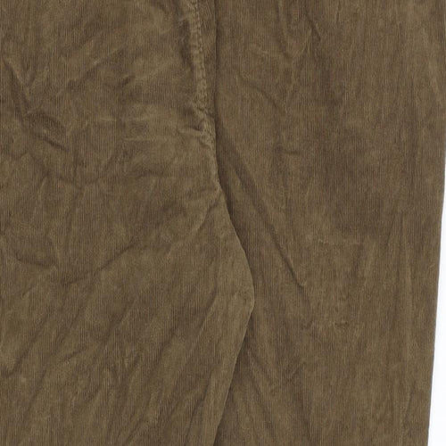 Marks and Spencer Mens Brown Cotton Trousers Size 44 in L29 in Regular Zip