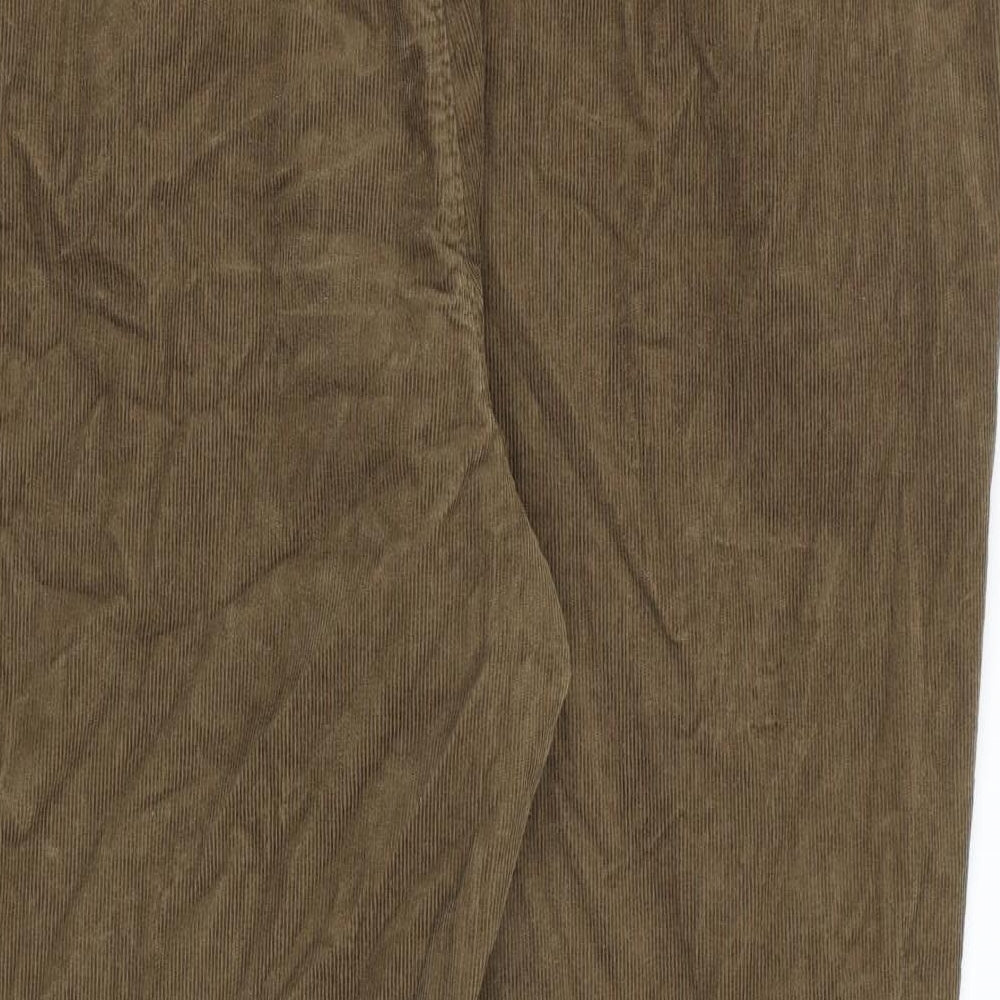 Marks and Spencer Mens Brown Cotton Trousers Size 44 in L29 in Regular Zip