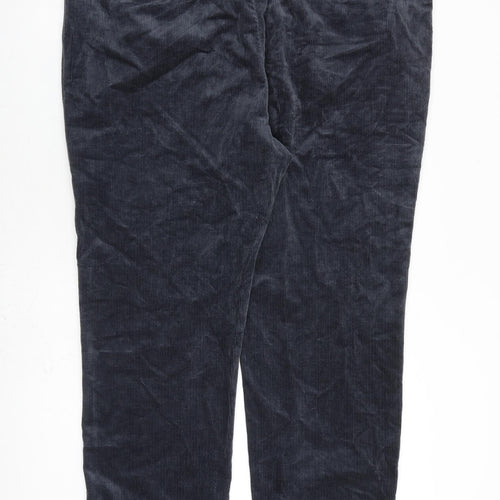 Marks and Spencer Mens Grey Cotton Trousers Size 44 in L31 in Regular Zip