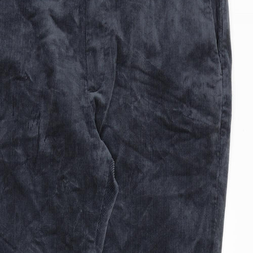Marks and Spencer Mens Grey Cotton Trousers Size 44 in L31 in Regular Zip