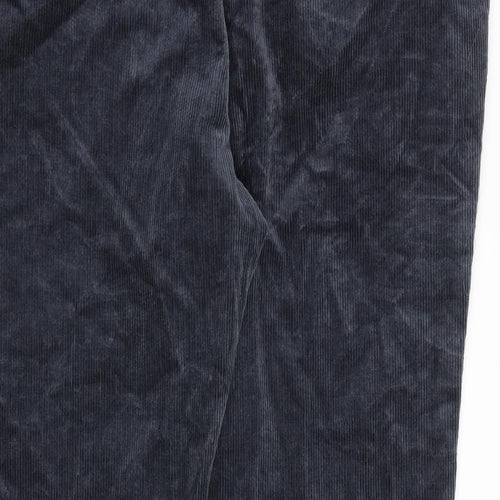 Marks and Spencer Mens Grey Cotton Trousers Size 44 in L31 in Regular Zip