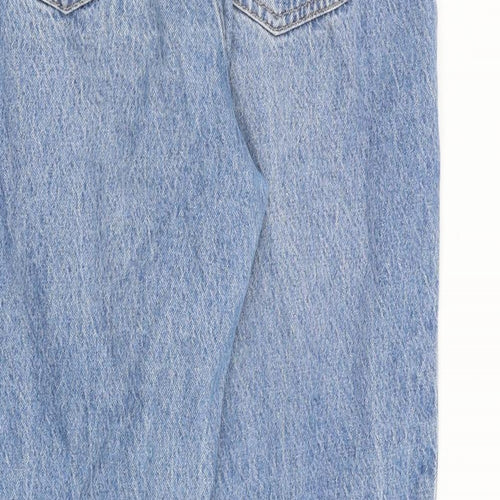 H&M Womens Blue Cotton Straight Jeans Size 10 L30 in Regular Zip