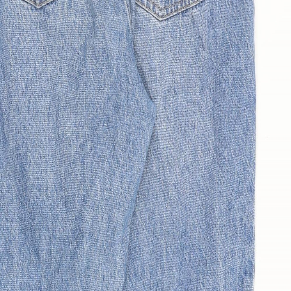 H&M Womens Blue Cotton Straight Jeans Size 10 L30 in Regular Zip