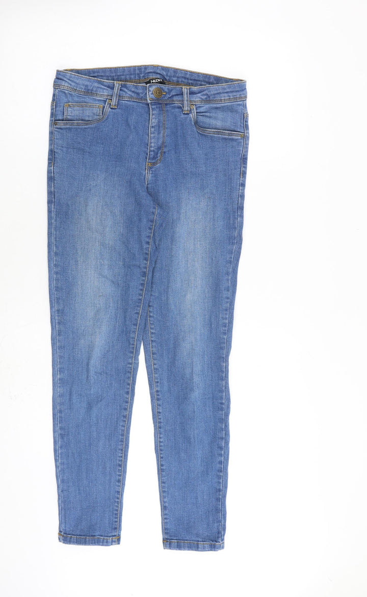 Nuon Womens Blue Cotton Skinny Jeans Size 30 in L28 in Regular Zip